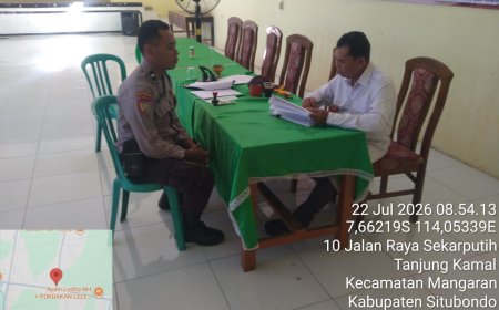 DDS Polsek Mangaran Perkuat Sinergi Kamtibmas Bersama Pemerintah Desa Tanjung Kamal