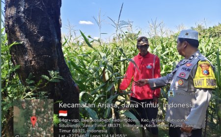 Sambang Persawahan, Polsek Arjasa Sosialisasikan Program Asta Cita Presiden