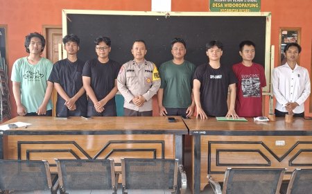 Ps Kanit Binmas Polsek Besuki Beri Pembinaan Kamtibmas Pada Kelompok KKN UNAIR Melalui Program "PUSPA PREEMTIF" Basudewo.