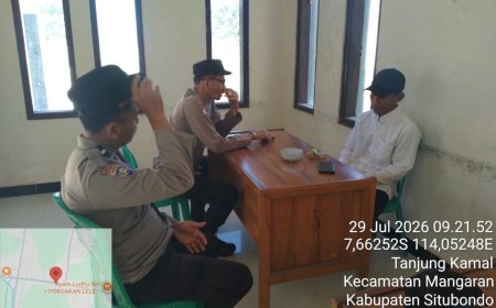 Patroli Dialogis Polsek Mangaran Perkuat Sinergitas Kamtibmas Bersama Pemerintah Desa Tanjung Kamal
