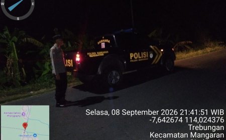 Polsek Mangaran Gelar Patroli Blue Light, Antisipasi 3C dan Balap Liar